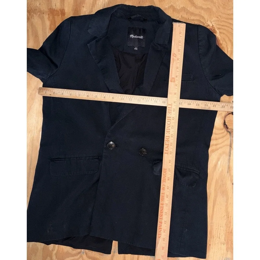 Madewell Oversized Blazer Drapeweave Caldwell Double-Breasted Medium Linen Blend